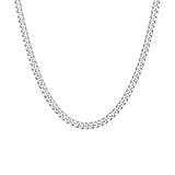 Zuofan Men Cuban Chain Necklace - 5mm 20" Stainless Steel Silver Necklace for Men, Women, Boys and Kids