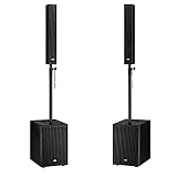 IMG Stageline MIRA-1/1 Column Speaker Array Sound System 1100W DJ Band PA Bundle