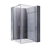 ELEGANT 1200 x 760mm Square Corner Entry Shower Enclosure with Sliding Reversible Shower Door for Bathroom Enclosure Cubicle