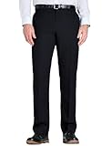 Farah Mens Flex Trouser Pants with Self-Adjusting Waistband Black 36W x 29L