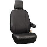 rhinos autostyling TAILORED FOR FORD TRANSIT CUSTOM 260 L2 (2013 ONWARDS) - HEAVY DUTY DURABLE WATERPROOF REPLACEMENT DRIVER VAN SEAT COVER PROTECTOR - BLACK