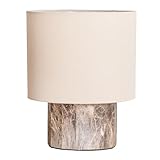 ValueLights | Melanie Dark Marble Effect Table Lamp with Natural Linen Lamp Shade and LED Bulb | Table Lamps, Home Décor & Improvement Essential | Included LED Bulb