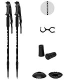 Andes Telescopic Extending Adjustable Antishock Hiking/Walking Poles Black