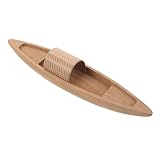 NUOBESTY Mini Wooden Boat, 1pc Unfinished Wood Canoe Model Toy Boat Decoration for Micro Landscape, Desktop Decor