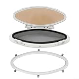Gdfnmogo Boat And Yacht Oval Porthole Window 470X210mm With Inward Opening, Anti UV Tempered Glass, And Waterproof Insect Screen