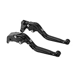 A ABSOPRO Short Long Brake Clutch Levers for Yamaha YZF R1 2009-2014 6 Positon Adjustable Motorcycle Handlebar Brake Lever Aluminium Alloy Solid Black 1 Pair