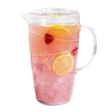 LIVIVO Swirl Design 2L Plastic Pitcher Jug with Lid and Vented Spout - Great for Picnics, BBQ’s, Poolside, Camping, Children’s Parties or Just Everyday Use (Clear)