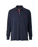 THE SAVILE ROW COMPANY LONDON Men's Classic Fit Cotton Pique Long Sleeve Polo Shirt - Navy - Small