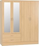 Seconique Nevada 4 Door 2 Drawer Wardrobe in Sonoma Oak Effect