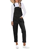 Roskiky Ladies Dungarees Corduroy Overalls Women Jumpsuits For Women Casual Black L