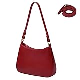 GWAWG Leather Bag for Woman,Shoulder Bag Y2K Clutch Purse for Women With 2 Adjustable Strap,Crossbody Bags,Leathers Women's Hobo Bags,Crescent Hobo Handbag,Underarm Purse (red)