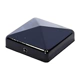 Pack of 5 Post Caps for Fence Posts Pyramid Shaped - Galvanized Steel Powder Coated Post Caps for 3x3" and 4x4" Posts (5, Black, 3" x 3")