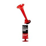 Hand Pump Air Horn – Reusable Blow Horn for Raising the Alarm in Emergencies – Loud Noise Foghorn for Fire Warnings, Events & Raising Alarm in the Workplace & in Offices