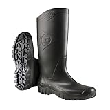 DUNLOP Dane Knee High Wellington Boot - Unisex, Waterproof and Chemical Resistant, Lightweight Wellies for Outdoor Use, PVC, Black - EU41, UK7