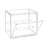 TSKDKIT Acrylic Display Case with Removable 2-Tier Shelves, Clear Display Box Dustproof Display Case with Openable Door for Figures, Models & Crafts, Easy to assemble, 27 x 22 x 18cm