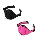 Naisfei 2 Pack Adjustable Microphone Belt, Microphone Holder, Bum Bag Carrying Strap for Wireless Vertical Mic Transmitter, for Fitness Teacher, Running Belt Bag, Speaker, Black and pink, standard