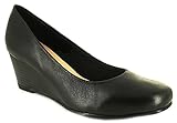 Comfort Plus Margo Wedges Shoes for Women - Platform Heels Made with Soft Leather Court, Ladies Medium Wedge Heels, Elegant and Comfortable Shoes Women Ideal for Work Or School Black 6 UK