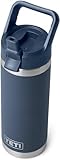 YETI Rambler C Straw Bottle, Stainless Steel Vacuum Insulated Bottle with Leakproof Straw Cap, Navy, 18 oz (532 ml)