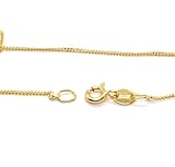Markylis - Solid Italian 18ct Gold on Sterling Silver Curb Link Necklace Chain for Women and Ladies - 1mm - 18inch - 18"