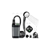 Spopal Portable Shower for Camping, [Long-Lasting] 6000mAh Rechargeable Camping Shower Pump with Intelligent LED Display, 4 Spray Modes, IPX7 Waterproof Outdoor Shower Kit for Hiking Travel Pet (Grey)