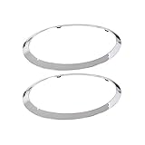 Car Headlight Trim Ring Bezel Compatible With BMW MINI Cooper F55 F56 F57 2014–2018, Front Lamp Frame Headlight Trim Ring Replacement 51137300631 51137300632 (Silver)