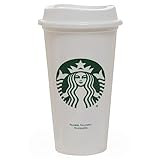 Starbucks White Reusable Plastic Travel Mug/Cup/Tumbler Grande Medium, 16oz 473ml