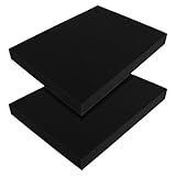 ASelceted 2Pcs Density Upholstery Foam 40x30x4Cm High Polyurethane Foam Sheet Black Firm Foam Cut to Any Size for Cushions, Sofa, Beds, Seats, Campervans, Indoor or Outdoor Padding, DIY