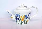 fine Bone China 4 Cup teapot Iris Design (Bone China)