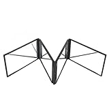 Self Haircut 4 Way Mirror, 4 Panel Expandable 360 Degree Handheld Desktop Portable Foldable Makeup Mirror,Plastic Frame Multi Faceted Makeup Mirrors for Self Hair Cutting