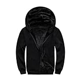 AOTORR Mens Hoodies Zip Up Fleece Jacket Casual Hooded Coat Full Zip Hoody Warm Tops Sweatshirt with Kangaroo Pockets Black L