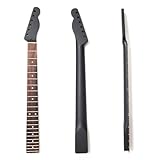 Premium Maple Guitar Neck for Fender Telecaster-Style Guitars, Canadian Maple with Rosewood Fingerboard, 22 Medium Jumbo Frets, Matte Black Back Finish – Truss Rod Access At Headstock