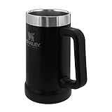 Stanley Adventure Vacuum Beer Stein 0.7L - Travel Mug Keeps Drinks Cold For 7 Hours - Stainless Steel Thermal Cup With Handle - Dishwasher Safe - Matte Black