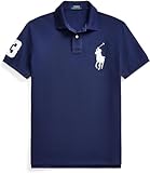 Polo Ralph Lauren Mens Custom Slim Fit Big Pony Logo Polo Shirt, Navy/White Pony, XXL