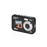 Minolta 48MP Underwater Digital Camera – 5K Ultra HD Video, Autofocus, 16x Digital Zoom, Dual LCD Screens, Selfie Front Screen, Waterproof to 13ft, Rechargeable Battery, 32GB Card (Black)