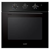 COMFEE' 60cm Built-in Electric Fan Oven, 60 Litre, 8 Oven Function with Air Fry, Multiphase Cooking and Easy Cleaning Removable Door - CBO60M80M1-BK