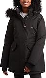 CANADA WEATHER GEAR Women's Winter Coat - Stadium Parka Jacket, Fur Trim Hood (S-XL), All Black, Small