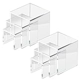 2 Sets Acrylic Display Risers for Funko POP Figures | Jewelry Display Riser | Clear Display Stands | Retail Displays Bridge Showcase for Cupcake Stands / Candy Dessert Table Decorations - 3"x4"x5"