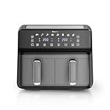 Keplin 9L Dual Zone Air Fryer - 2700W Energy-Saving Cooker with 6 Cooking Functions - Extra-Large Capacity for Healthy Meals - Roast, Bake, Dehydrate, Crisp - Family Size (9L)