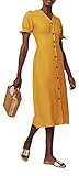 Oasis Ladies Midi Button Through Dress, Vibrant Yellow (8)