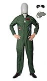 MJPARTY Mens 80s Pilot Costume Flight Fancy Dress Outfit Adult Aviator Movie Costumes (Standard)