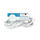 STATUS White Extension Lead, 6m Extension Cable with 2 Sockets with Neon Indicator, S2W6MS8