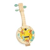 Janod - Wooden Banjo - Children's Musical Instrument - 3 Spare Strings Included - Musical Imitation Toy - Children's Banjo Guitar - From 3 years - J07661