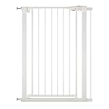 Venture Stair Gate - Q-Fix 110cm Extra Tall Baby Gate for Stairs & Doorways - 73-80cm Wide Indoor Dog Gate, Pressure Fit with Auto-Close & 90° Two-Way Open - White