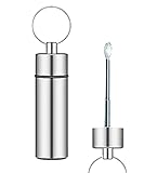 iSnuff Premium Snuff Container with Spoon | Snuff Vial with Telescopic Spoon - Deluxe Dispenser (Silver)
