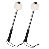 AOVNA 2 Pieces Bass Drum Mallet Wool Felt Drum Stick with Metal Handle Percussion Instrument Accessory for Bass Drum