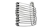 AARNAV Large Safety Pins - 45mm Silver Kraft Pins for Arts, Crafts, Sewing and Clothing - Size 3 (10 Pieces)