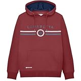 Lambretta Mens Contrast Target Hoodie Pullover Sweatshirt - Burgundy - L
