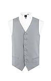 Dobell Mens Dove Grey Morning Suit Wedding Waistcoat Regular Fit Single Breasted-L (42-44in)