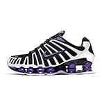 NIKE Shox TL Men's Trainers Shoes AV3595 (Black/White/Court Purple 008) UK 7.5 (EU 42)