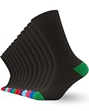 Pierre Calvini Mens Socks (12-Pack) - Plain, Striped, Argyle Formal and Everyday Cotton Rich Men's Socks - Comfortable and Breathable with Reinforced Heel and Toe - Multipack Black Socks Mens 6-11 UK